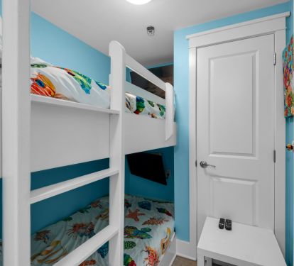 Kiddos will enjoy some down-time in their bunks with their own TVs