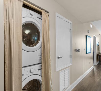 Pack light! There's a stacked full-size washer and dryer in the condo.