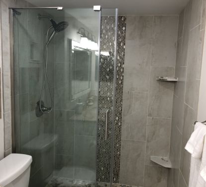 Get refreshed in this beautiful walk-in shower.  