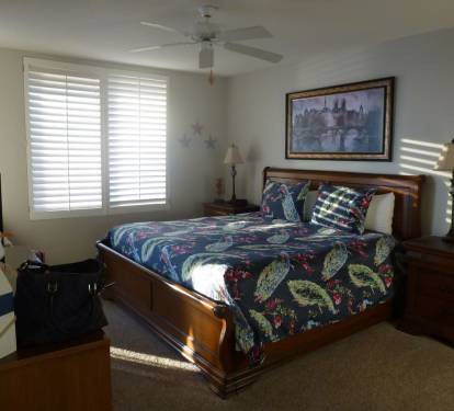 Primary bedroom w/King bed includes slider w/ view of the Gulf of Mexico!
