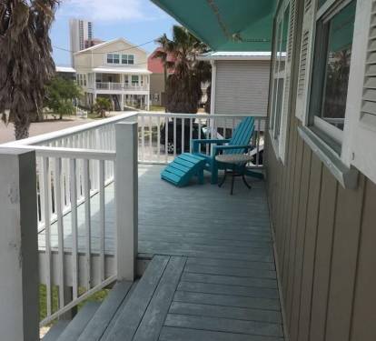 The front deck. Great for that morning coffee watching the sunrise.