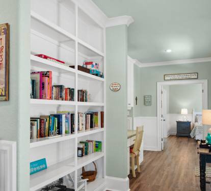 View of the hallway to the master suite down stairs