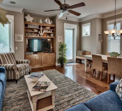 Another view of the living room from the loveseat.