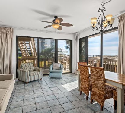 Living room with incredible views and a nice size smart tv on the wall