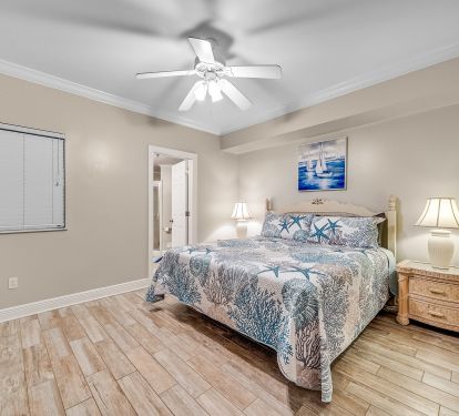 Third master bedroom has comfy King bed 