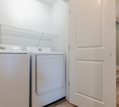 Washer and dryer closed on the second floor 