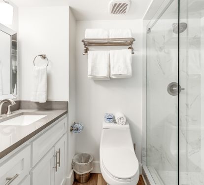 guest bathroom - private for guest king suite