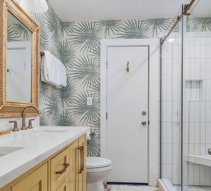 West bathroom with walk in shower