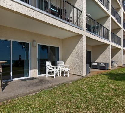 first floor access with patio furniture 