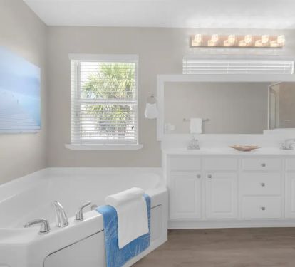 Splash-13...2nd floor. Bedroom 2 private bath. Photo 1. Private master bath with jacuzzi tub and double vanity