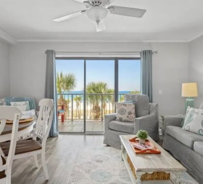 View of the beach from the living room