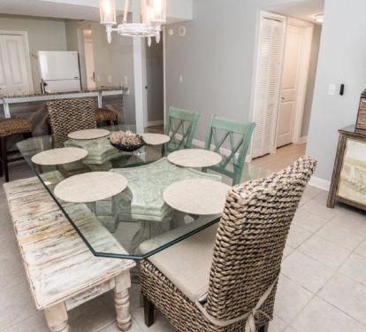 Kitchen over looking Dining with Beach Views