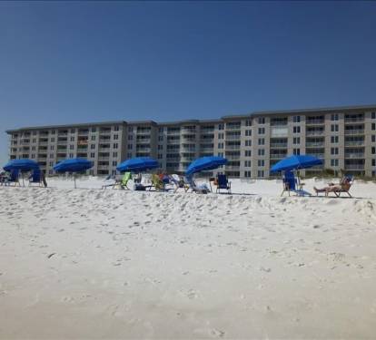 Island Princess with some of her chairs &amp; umbrellas on the Gulf of Mexico