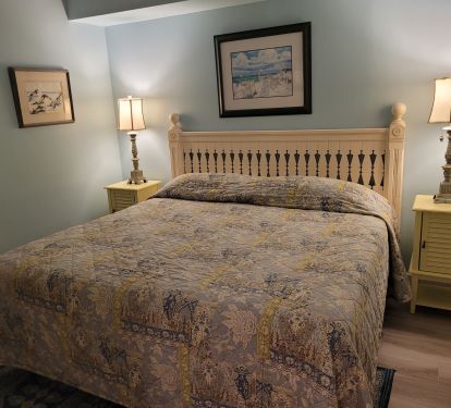 High end king bed for the best rest on the beach!