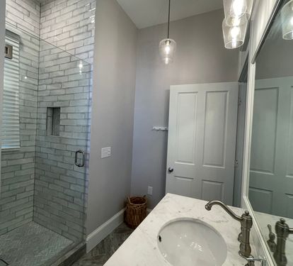 Family Suite bathroom with walk in shower