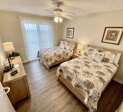 2nd Bedroom with double beds and private bath