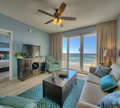 Great room with a great view!   Large HDTV, HDDVR and balcony access!