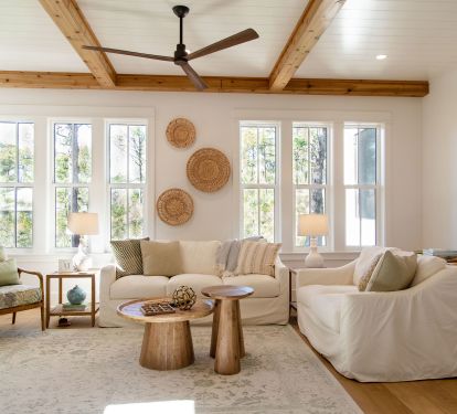 Serene 1st floor living open to kitchen/dining and adjacent to screened deck!