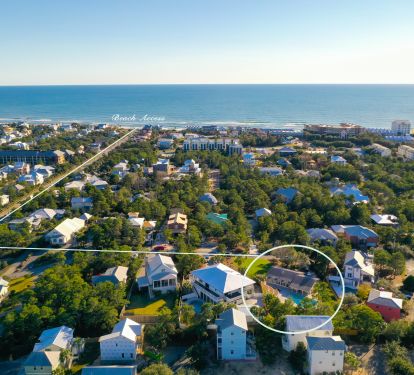 Easy walk or golf cart ride to the beautiful white sandy beach.