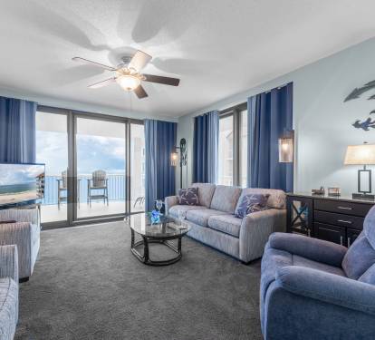 Freshly renovated relaxing and inviting living room 