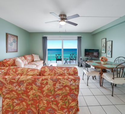 large living room facing ocean