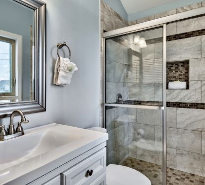 Second bath has walk-in shower