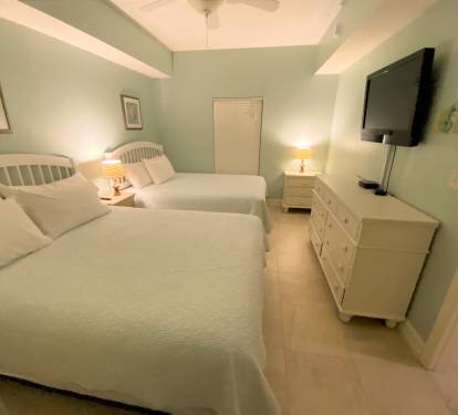 Bedroom 3 features two adult length queen beds!