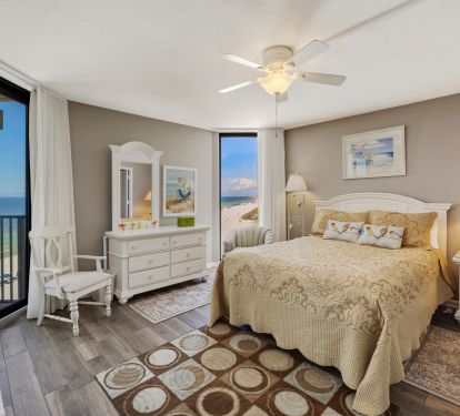 guest bedroom with access to patio