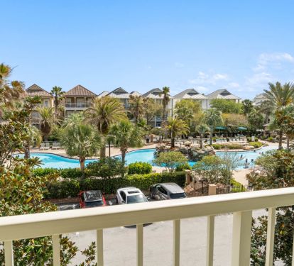 Balcony view of resort style pool