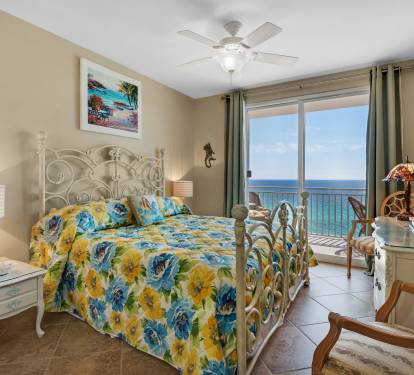 View of Master Bedroom, with High-End Wesley Allen Beds