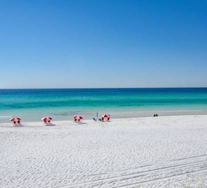 Private beach with free beach service!