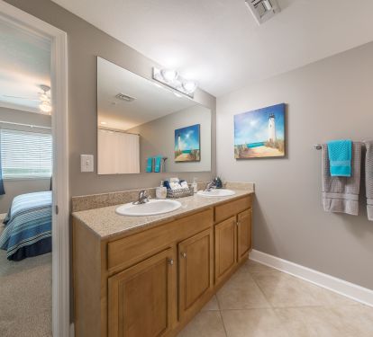 master bathroom with double sinks