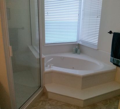 Jetted tub in master suite.