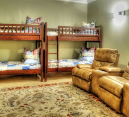 Comfortable Bunk Beds for 4 and leather recliner theater seating