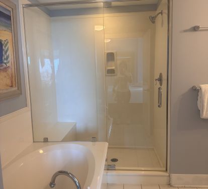 Secondary Bath with new shower doors