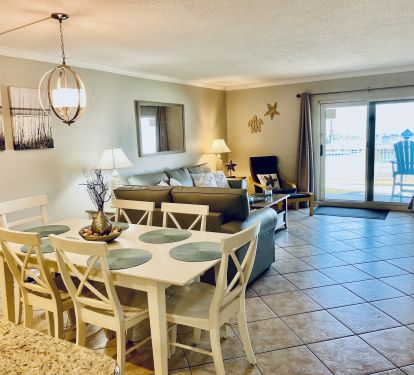 Enjoy the View of the Pool and Gulf from the Dining Area!