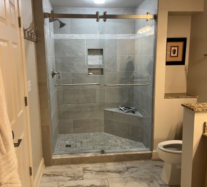 Newly remodeled walk-in shower