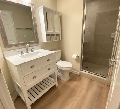 Bathroom 2- private bathroom for bdrm 2 with walk in shower.