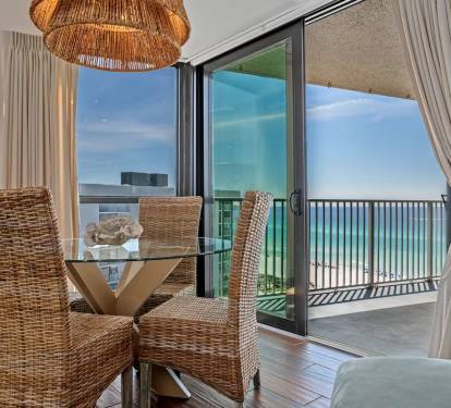 Balcony 2 is also furnished with the same dining set as balcony 1. Same View!