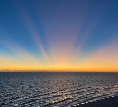 Beautiful sunset from balcony. 
