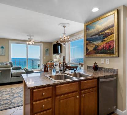 View of Dining Room from Kitchen, showing Stainless Steel Dishwasher