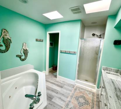 Top Floor Master Bathroom-Jacuzzi Soaker Tub/Shower-Double sinks Vanity