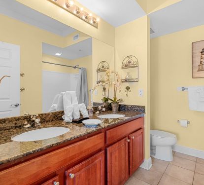 Master bathroom with a double vanity