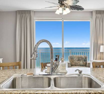 Beach view from Kitchen