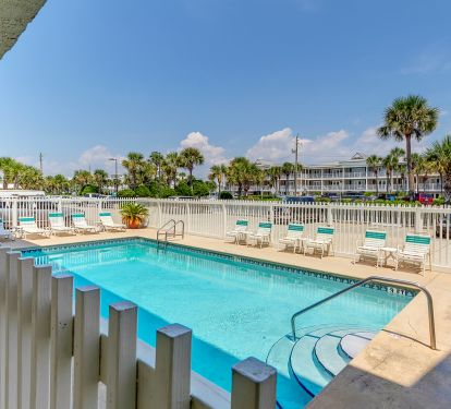 Pool located right out front of door &amp; heated