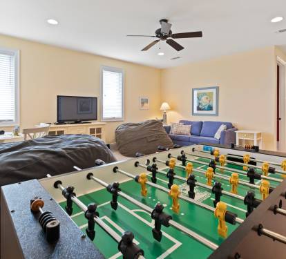 Foosball table view from corner