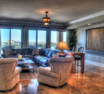 Living Room with Fireplace, 55" flat panel TV, and an unsurpassed Veiws