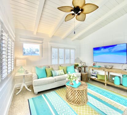 Family Room with Sleeper Sofa and BIG Samsung TV