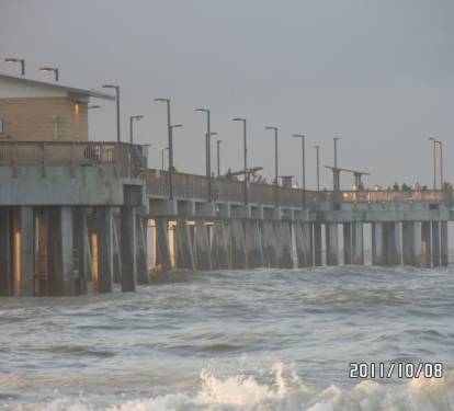 Gulfs largest Pier a short stroll up white sandy beach.