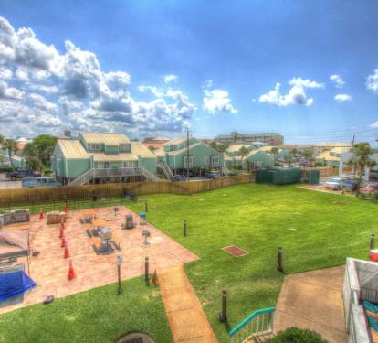 Grill and outside activities area